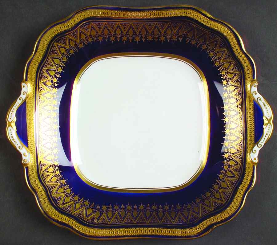 Simcoe (Scalloped) Square Handled Cake Plate by John  Aynsley & Sons-1
