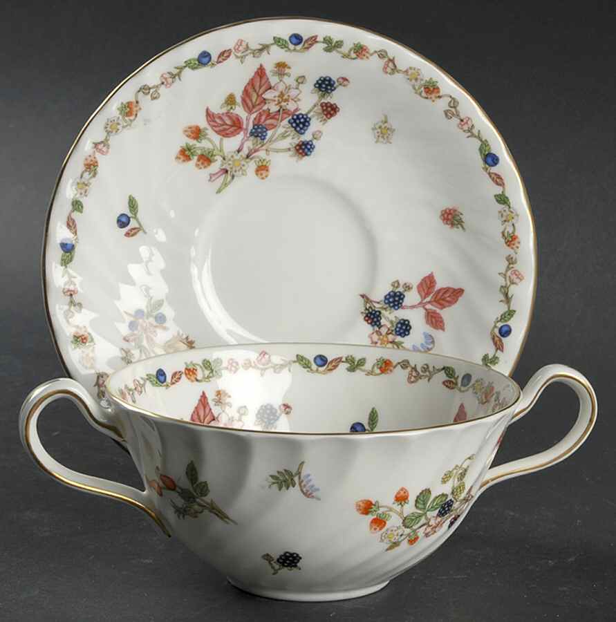 Somerset Flat Cream Soup Bowl & Saucer Set by John  Aynsley & Sons-1