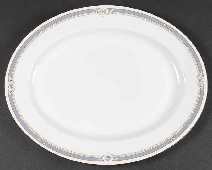 South Pacific Blue 13" Oval Serving Platter by John  Aynsley & Sons-1