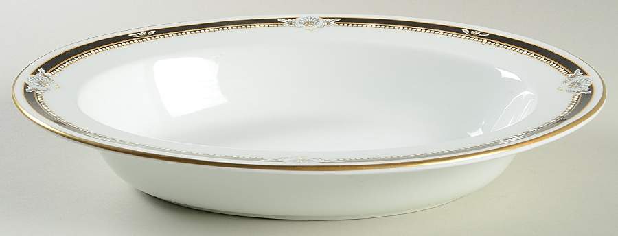 South Pacific Black 10" Oval Vegetable Bowl by John  Aynsley & Sons-1