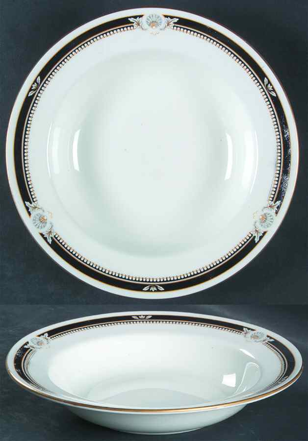 South Pacific Black Rim Soup Bowl by John  Aynsley & Sons-1
