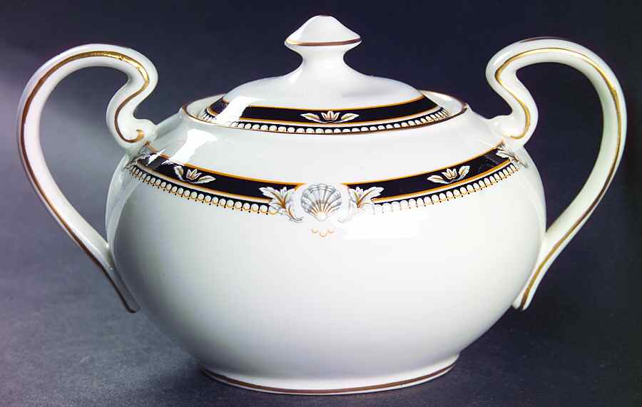 South Pacific Black Sugar Bowl & Lid by John  Aynsley & Sons-1