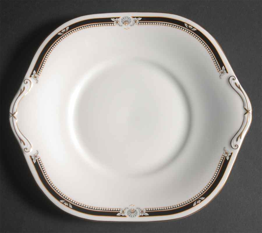 South Pacific Black Square Handled Cake Plate by John  Aynsley & Sons-1