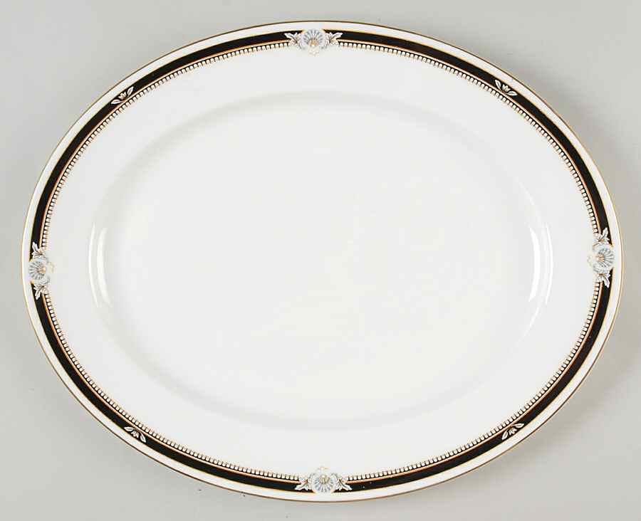 South Pacific Black 13" Oval Serving Platter by John  Aynsley & Sons-1