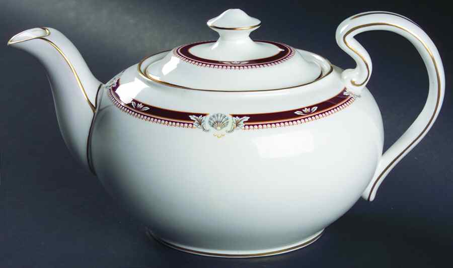 South Pacific Red Maroon Teapot & Lid by John  Aynsley & Sons-1