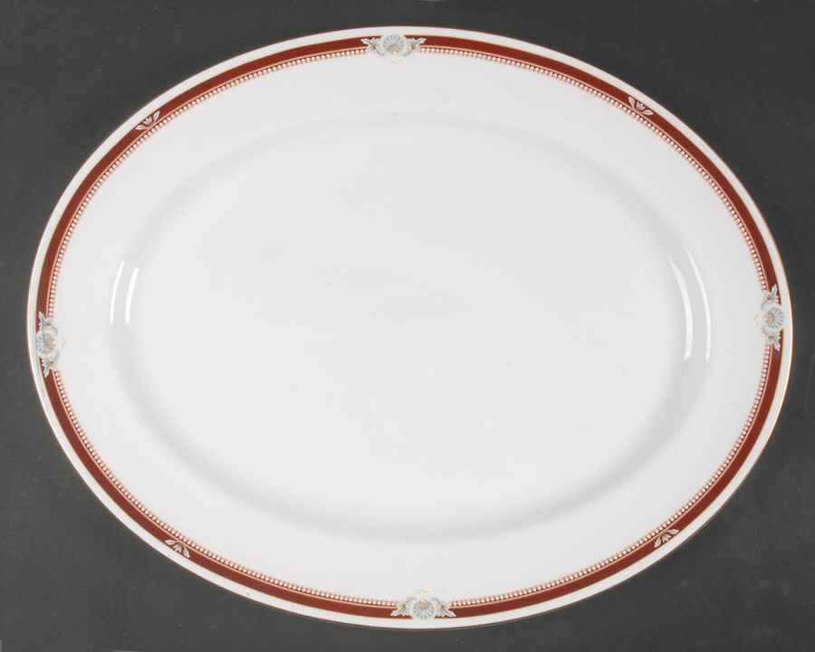 South Pacific Red Maroon 15" Oval Serving Platter by John  Aynsley & Sons-1