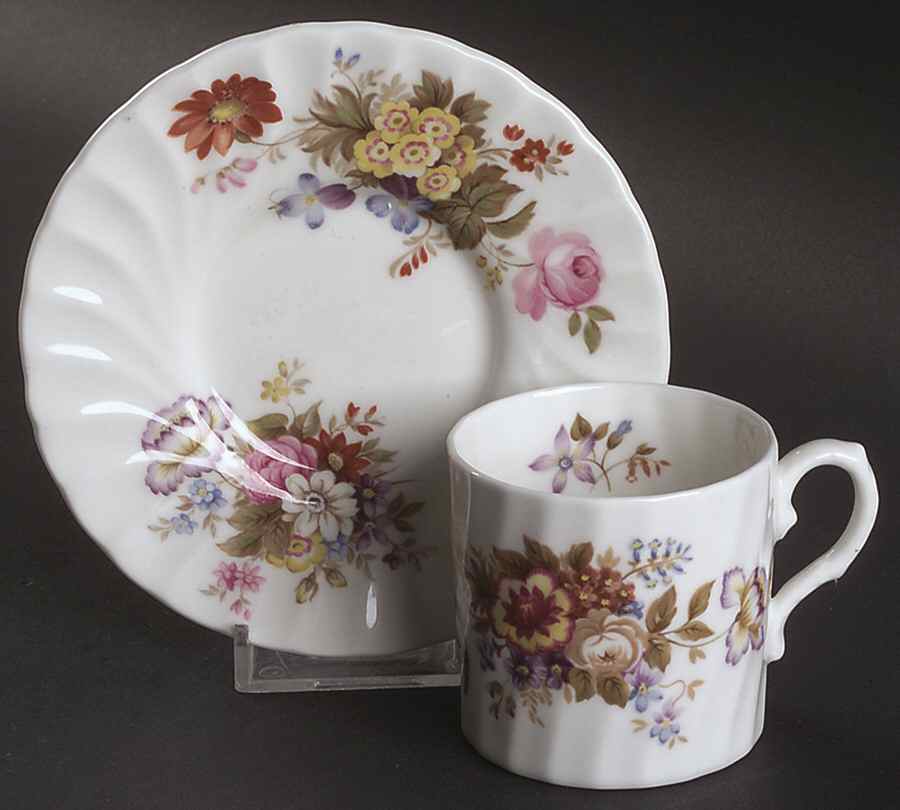 Summertime Flat Demitasse Cup & Saucer Set by John  Aynsley & Sons-1