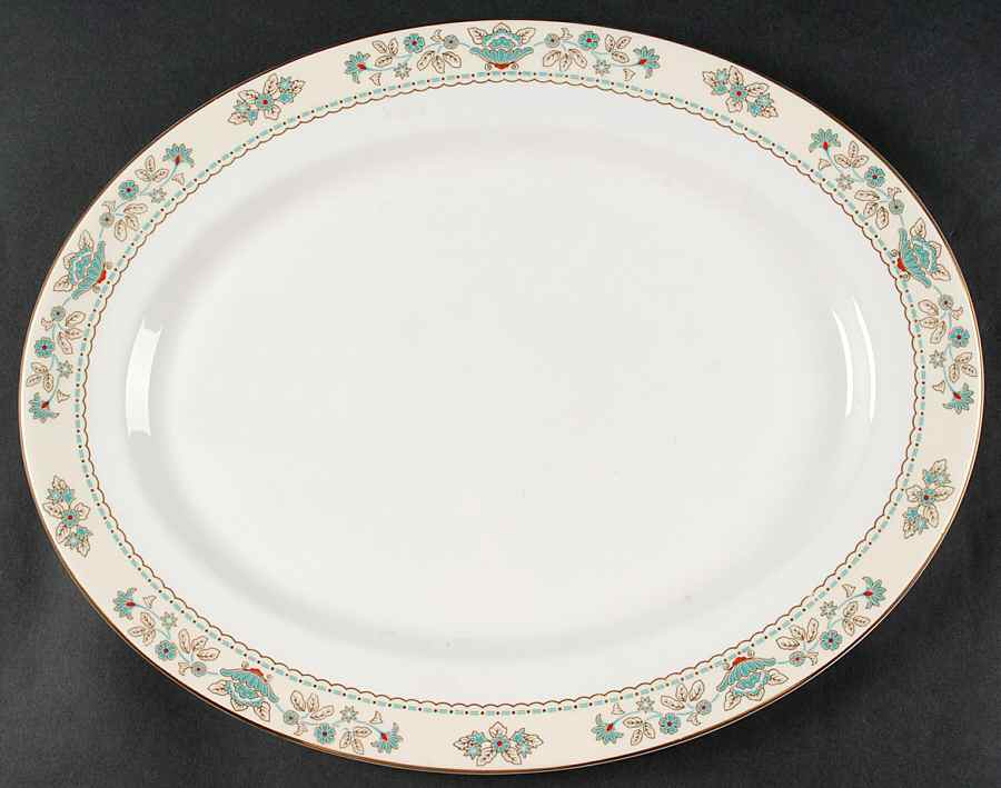 Tatton Hall 16" Oval Serving Platter by John  Aynsley & Sons-1
