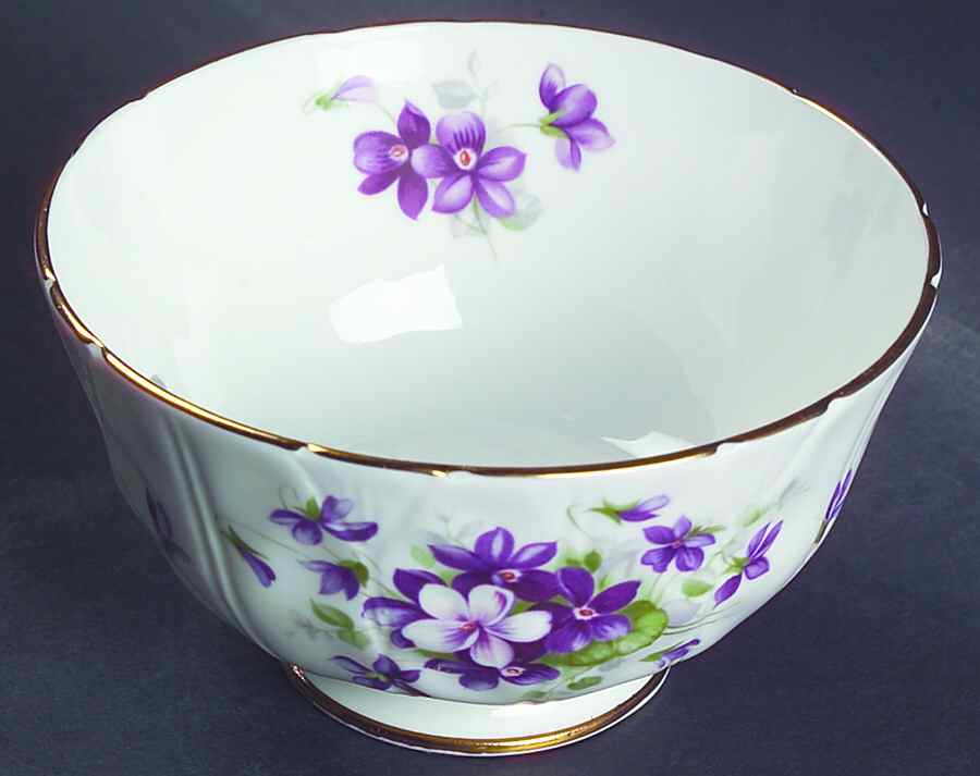 Violette (White Background) Open Sugar Bowl by John  Aynsley & Sons-1