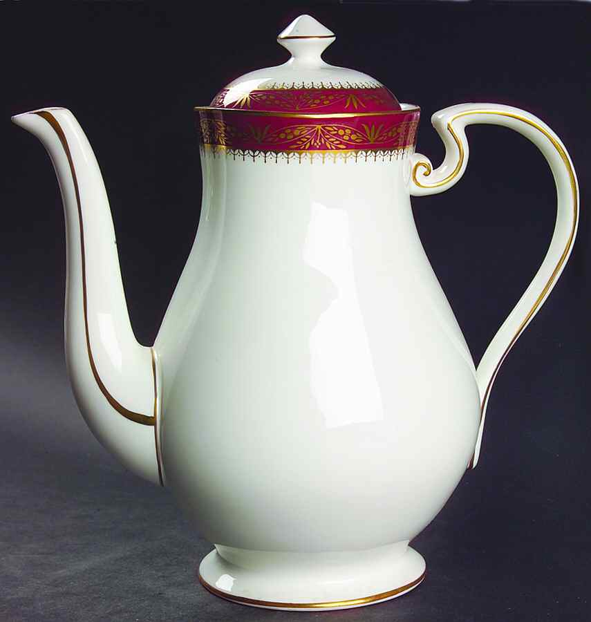 Warwick Red (Smooth) Coffee Pot & Lid by John  Aynsley & Sons-1