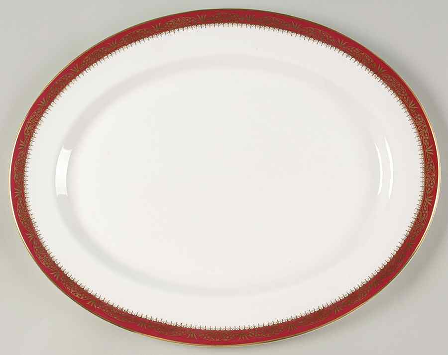 Warwick Red (Smooth) 16" Oval Serving Platter by John  Aynsley & Sons-1