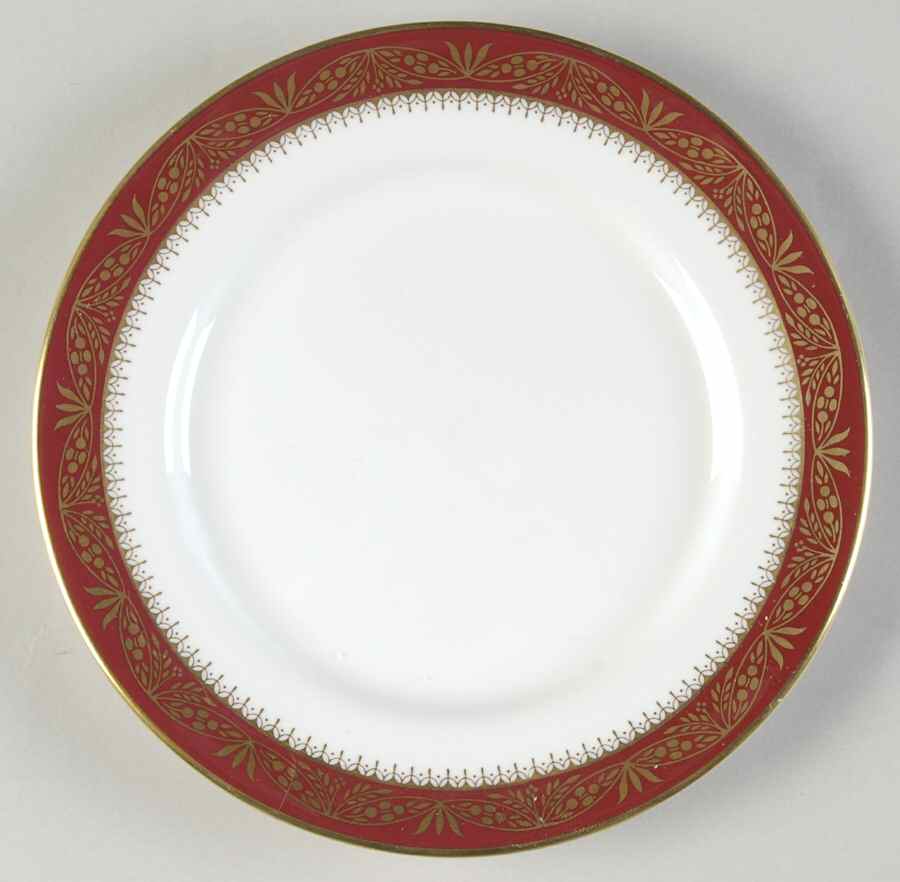 Warwick Red (Smooth) Bread & Butter Plate by John  Aynsley & Sons-1