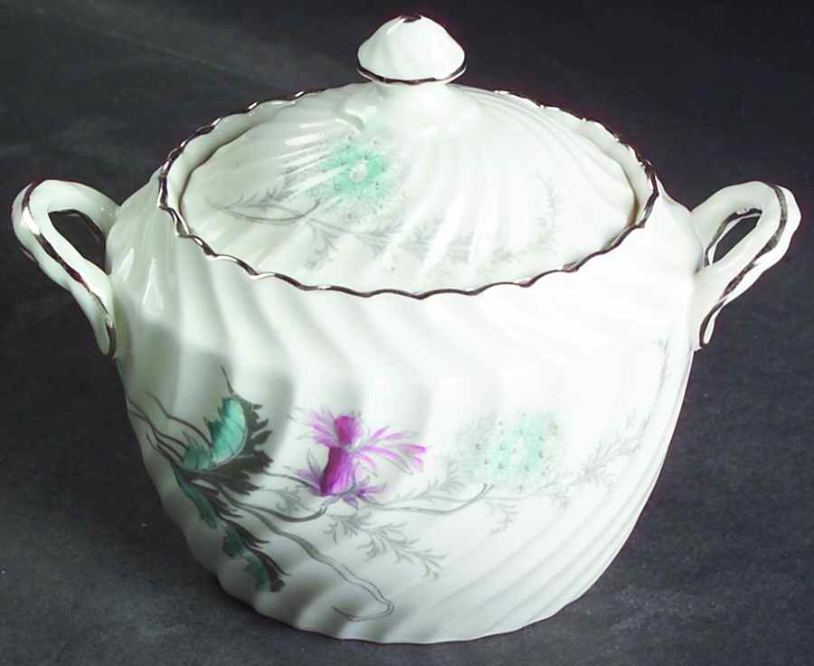 Wayside (Swirled) Sugar Bowl & Lid by John  Aynsley & Sons-1
