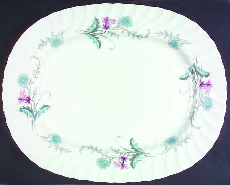 Wayside (Swirled) 13" Oval Serving Platter by John  Aynsley & Sons-1
