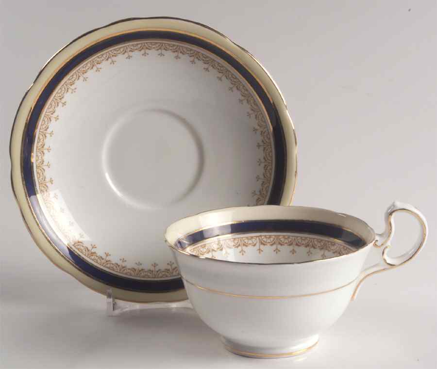 Wendover Cobalt Blue Footed Cup & Saucer Set by John  Aynsley & Sons-1