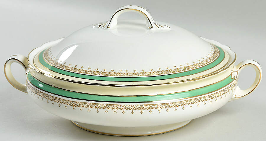 Wendover Green Round Covered Vegetable by John  Aynsley & Sons-1
