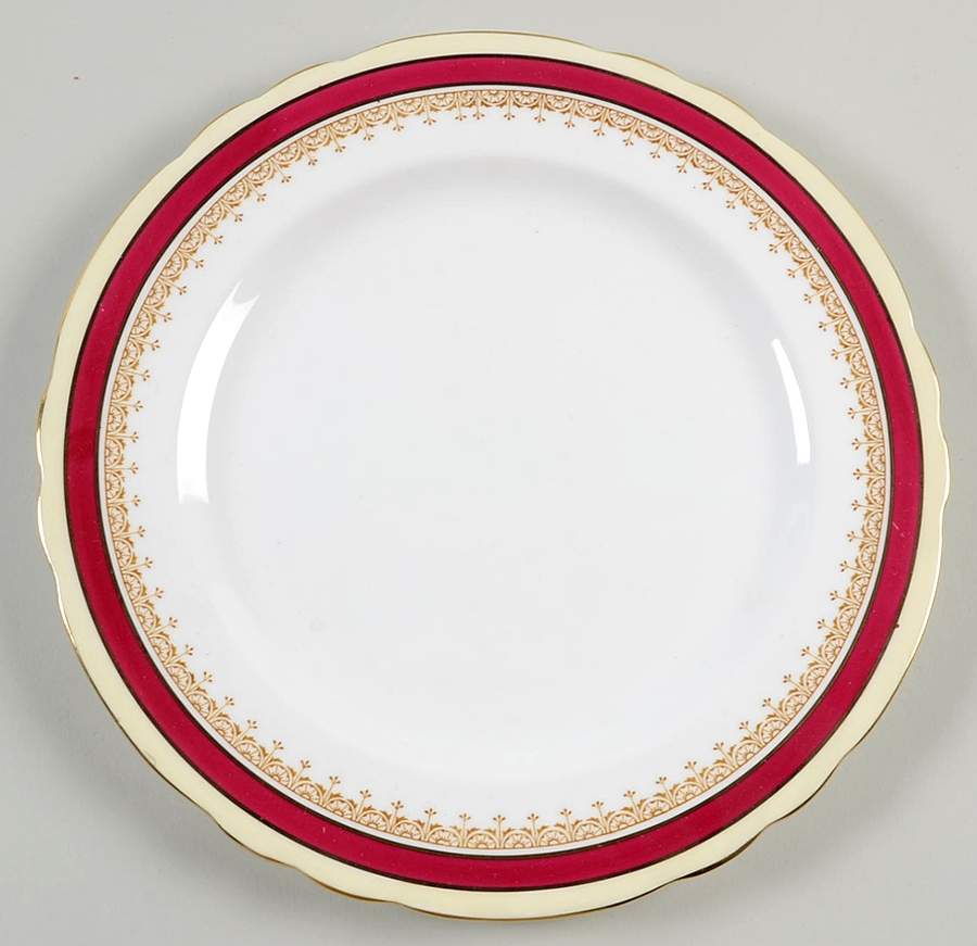 Wendover Maroon Luncheon Plate by John  Aynsley & Sons-1
