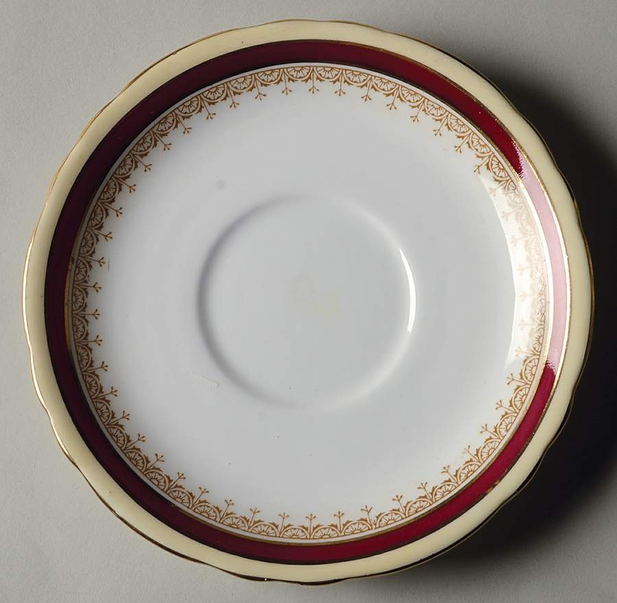 Wendover Maroon Saucer for Cream Soup Bowl by John  Aynsley & Sons-1