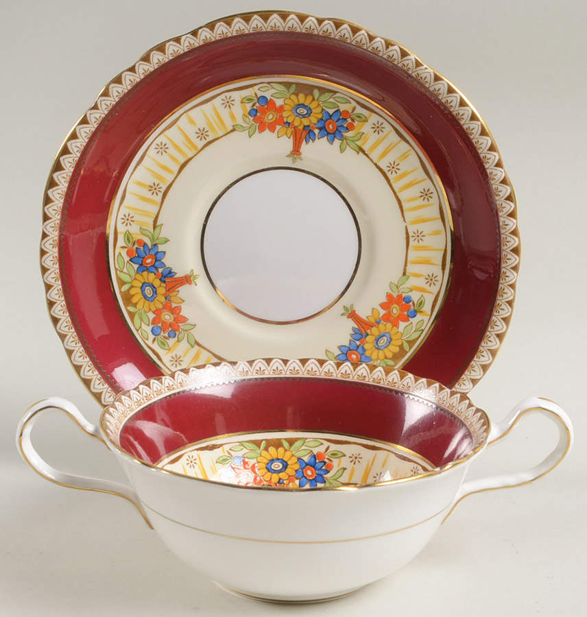 Whitehall Flat Cream Soup Bowl & Saucer Set by John  Aynsley & Sons-1