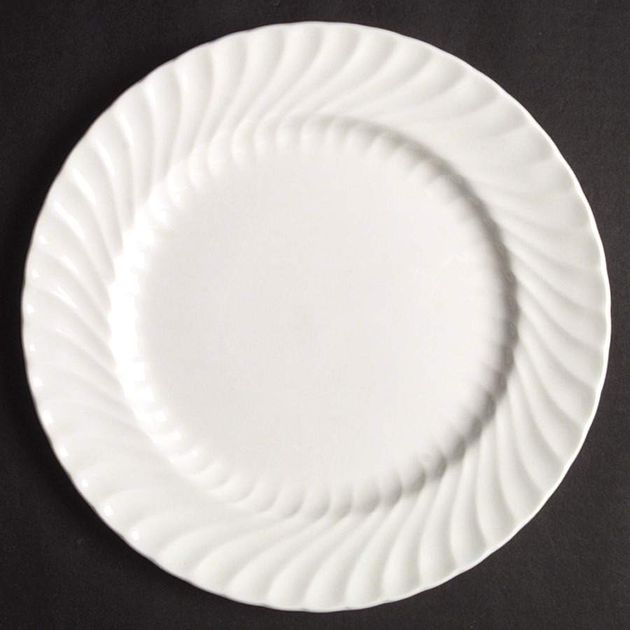 White Swirl Dinner Plate by John  Aynsley & Sons-1