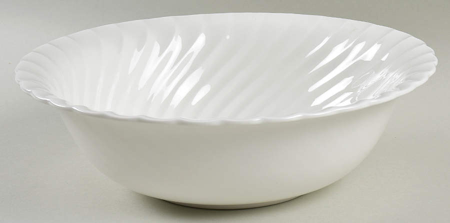White Swirl 9" Salad Serving Bowl by John  Aynsley & Sons-1