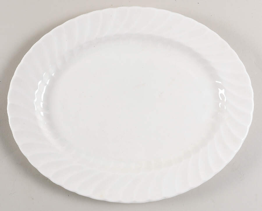White Swirl 13" Oval Serving Platter by John  Aynsley & Sons-1
