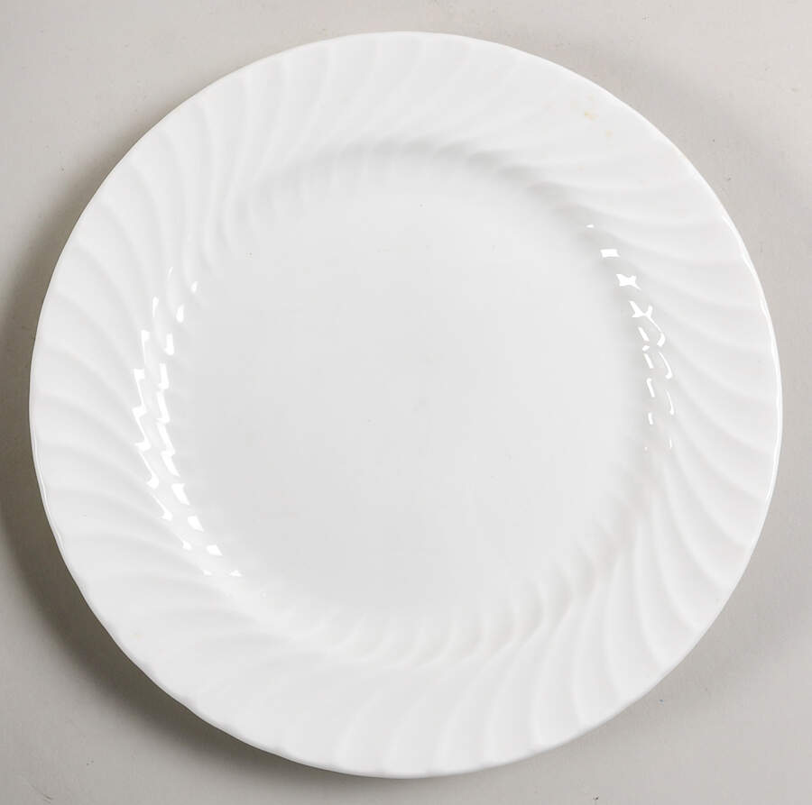White Swirl Luncheon Plate by John  Aynsley & Sons-1