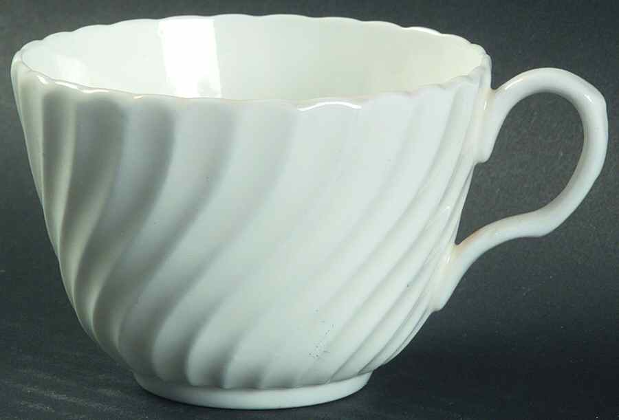 White Swirl Flat Cup by John  Aynsley & Sons-1