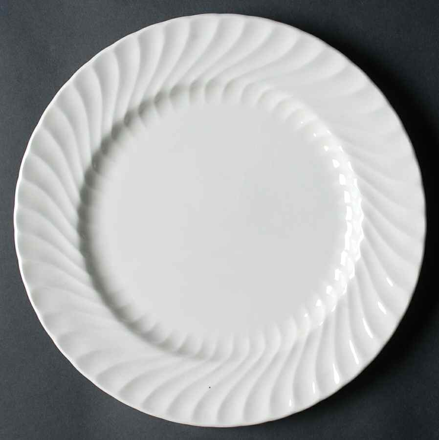 White Swirl Dinner Plate by John  Aynsley & Sons-1