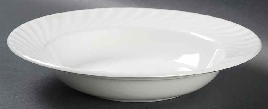 White Swirl Rim Soup Bowl by John  Aynsley & Sons-1