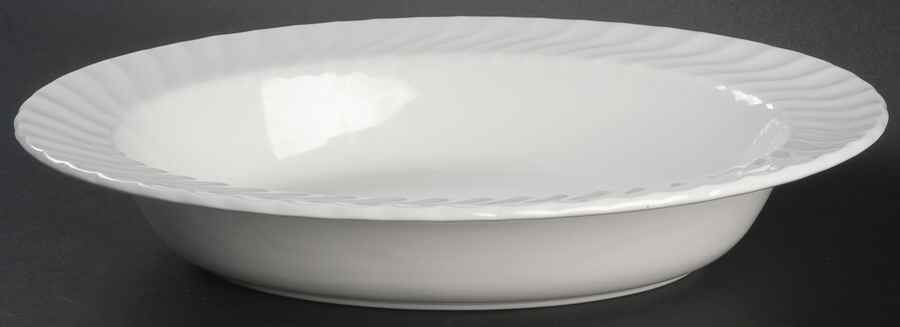 White Swirl 10" Oval Vegetable Bowl by John  Aynsley & Sons-1