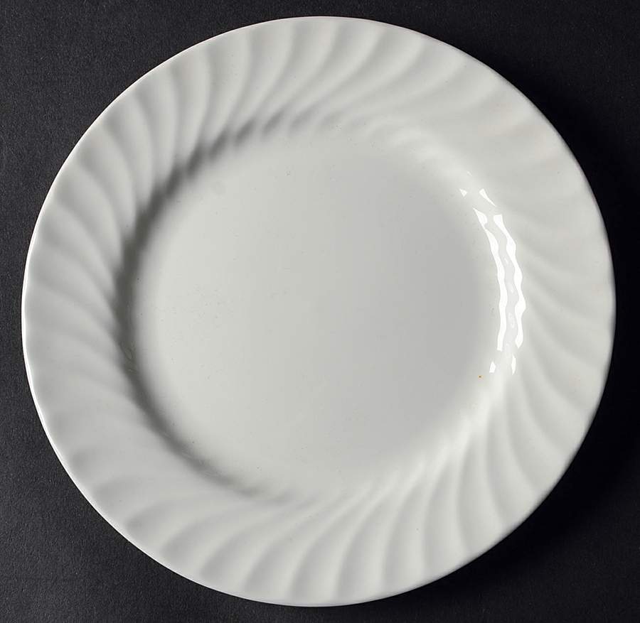 White Swirl Bread & Butter Plate by John  Aynsley & Sons-1