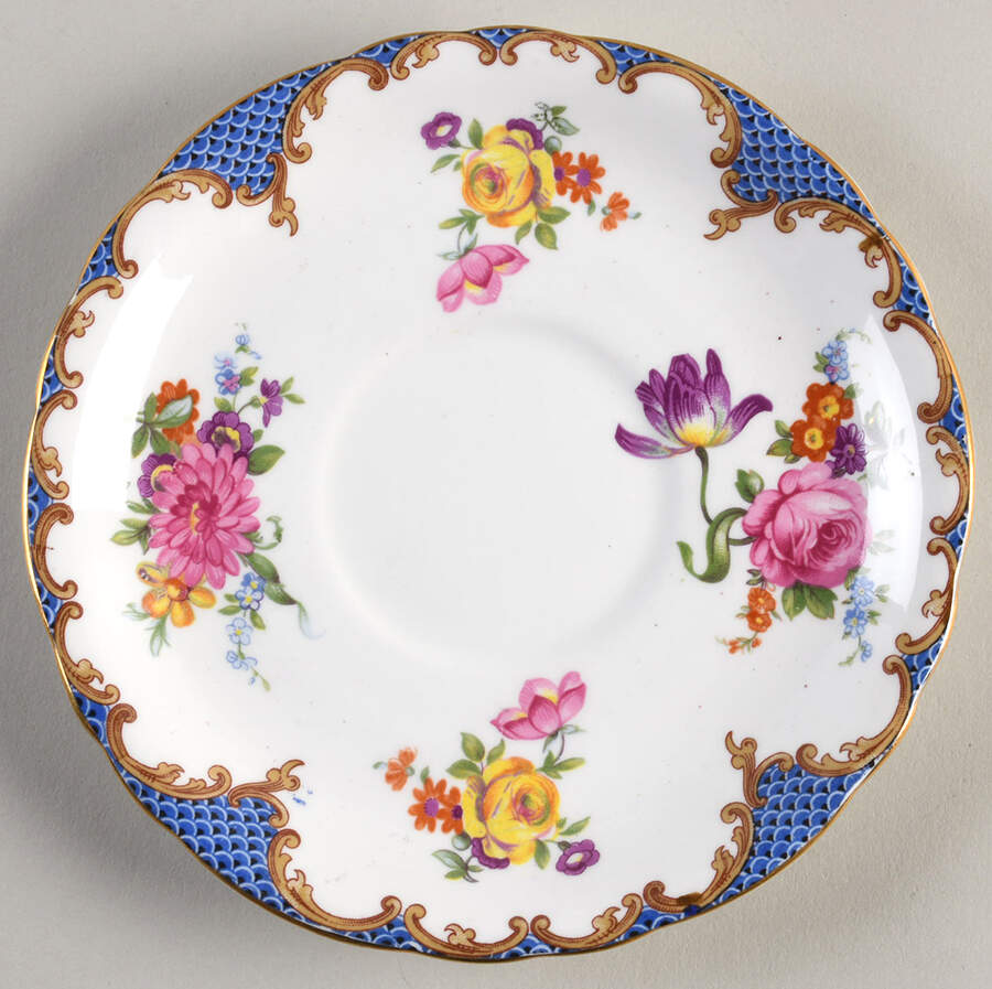 Wilton Blue (Heavy Gold) Saucer for Cream Soup Bowl by John  Aynsley & Sons-1