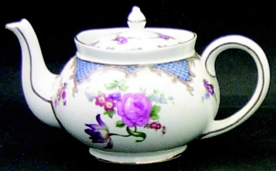 Wilton Blue (Heavy Gold) Individual Teapot & Lid by John  Aynsley & Sons-1