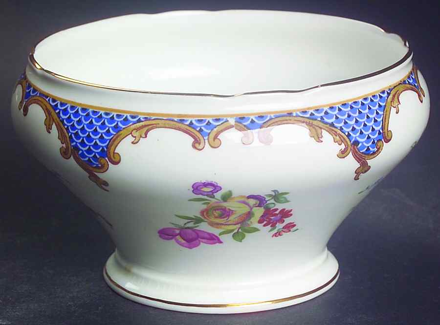 Wilton Blue (Heavy Gold) Open Sugar Bowl by John  Aynsley & Sons-1