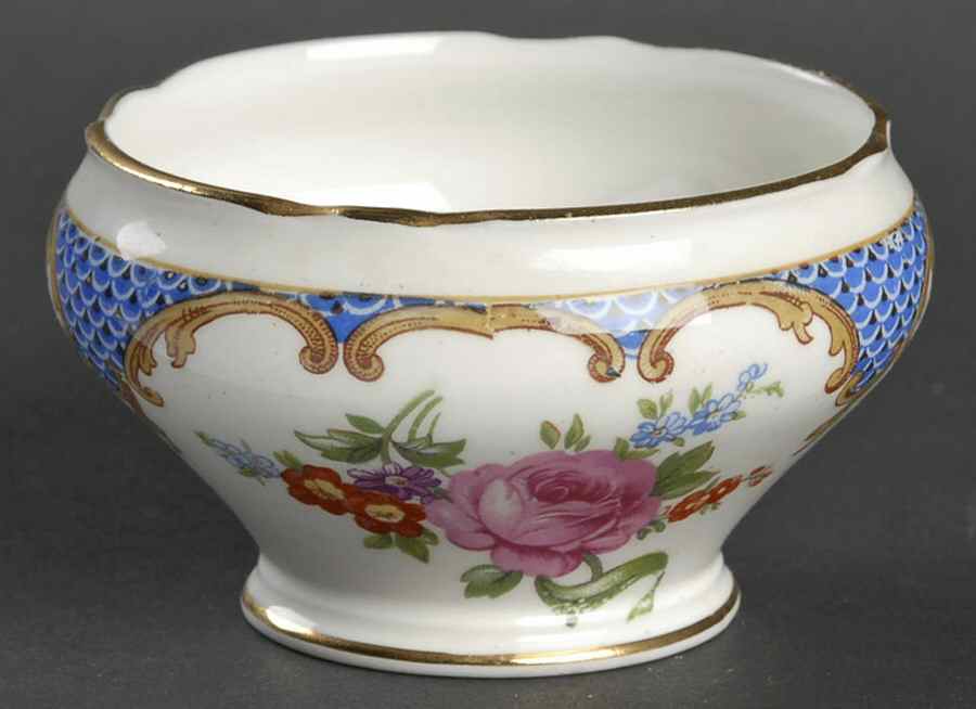 Wilton Blue (Heavy Gold) Mini Open Sugar Bowl by John  Aynsley & Sons-1