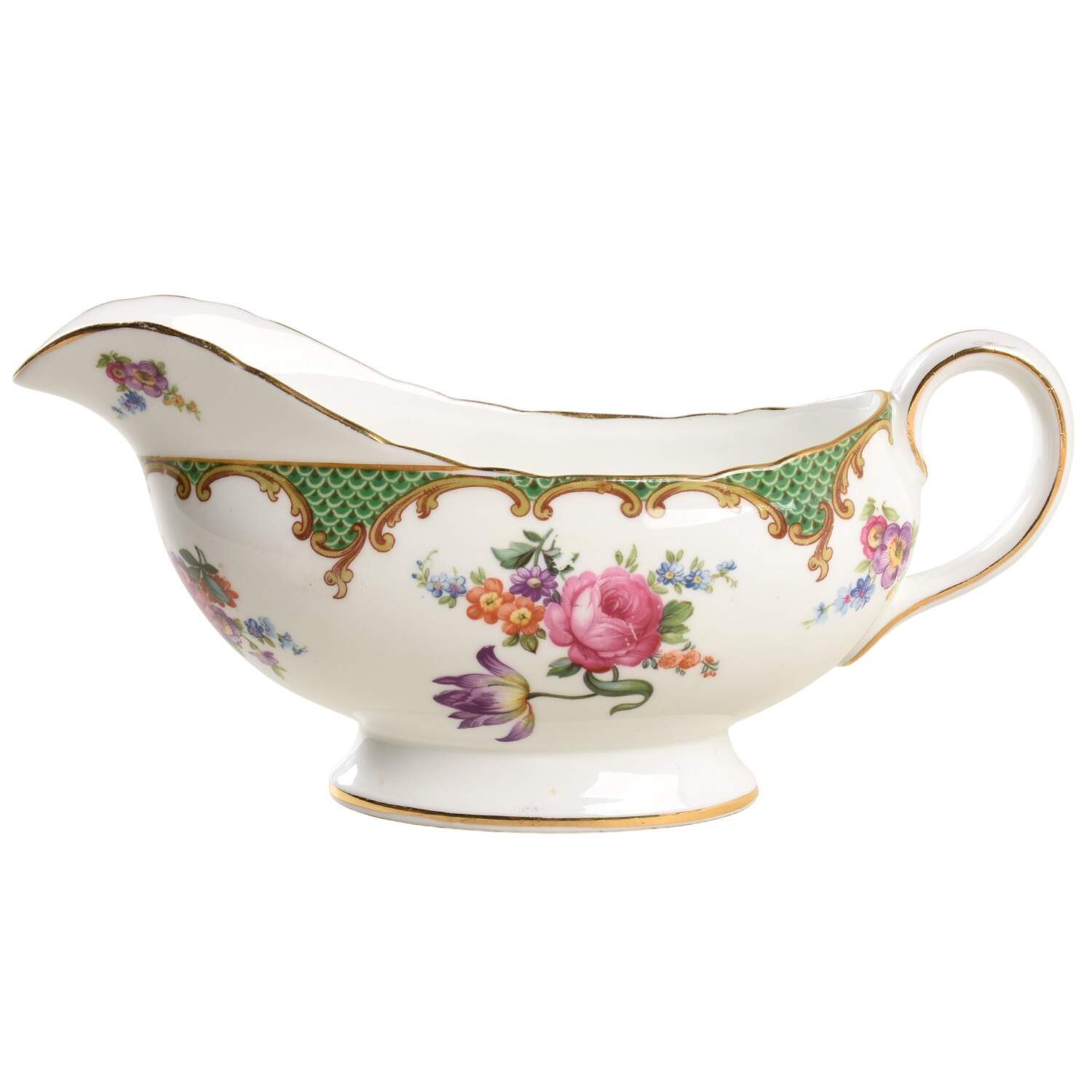 Wilton Green Gravy Boat by John  Aynsley & Sons-1