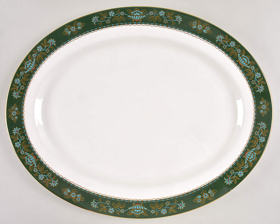 Winchester (Green) 16" Oval Serving Platter by John  Aynsley & Sons-1