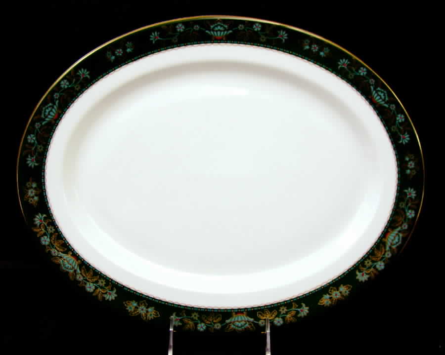 Winchester (Green) 15" Oval Serving Platter by John  Aynsley & Sons-1