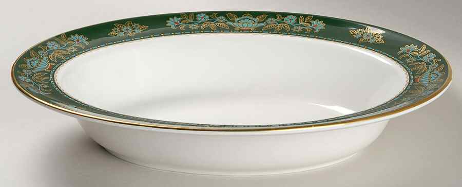 Winchester (Green) 10" Oval Vegetable Bowl by John  Aynsley & Sons-1