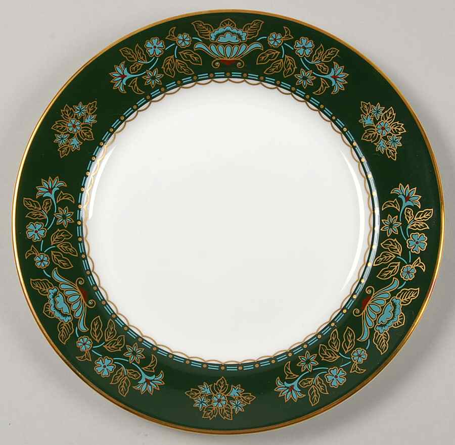 Winchester (Green) Bread & Butter Plate by John  Aynsley & Sons-1