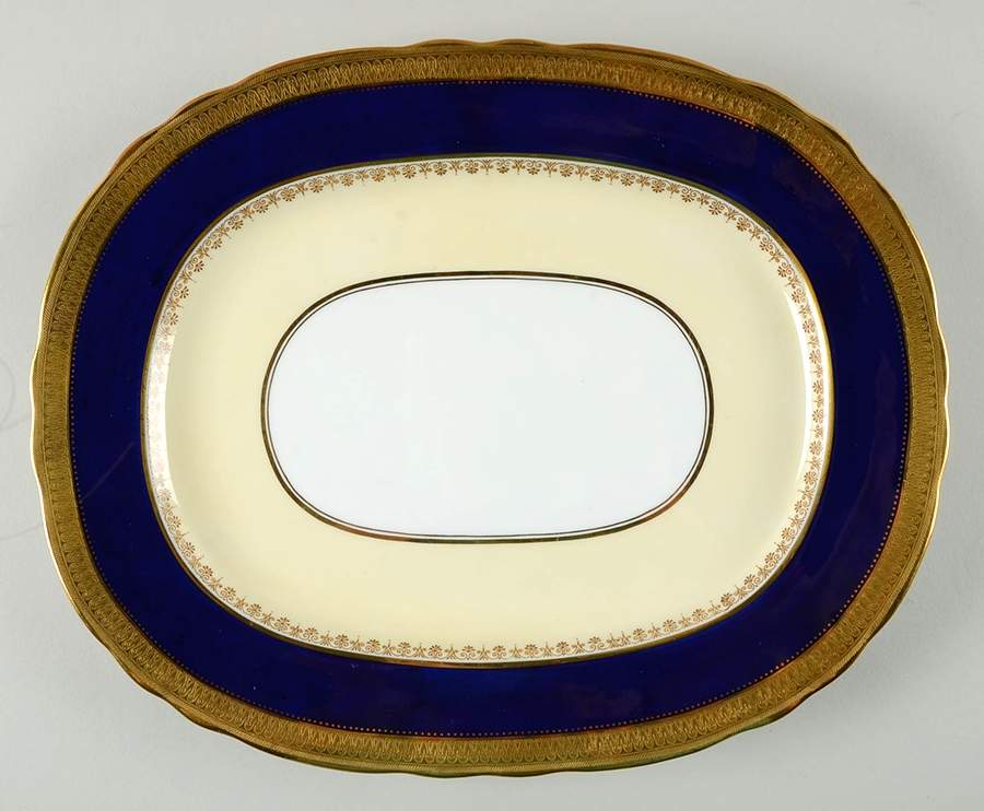 Windsor Cobalt Blue 13" Oval Serving Platter by John  Aynsley & Sons-1