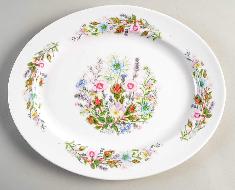 Wild Tudor 13" Oval Serving Platter by John  Aynsley & Sons-1