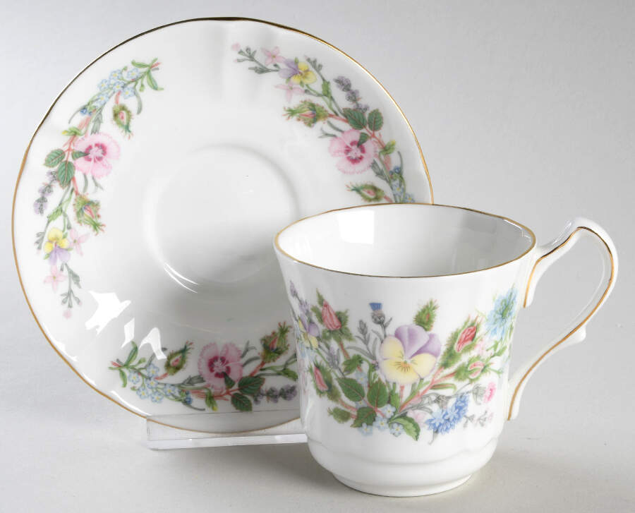 Wild Tudor Flat Cup & Saucer Set by John  Aynsley & Sons-1