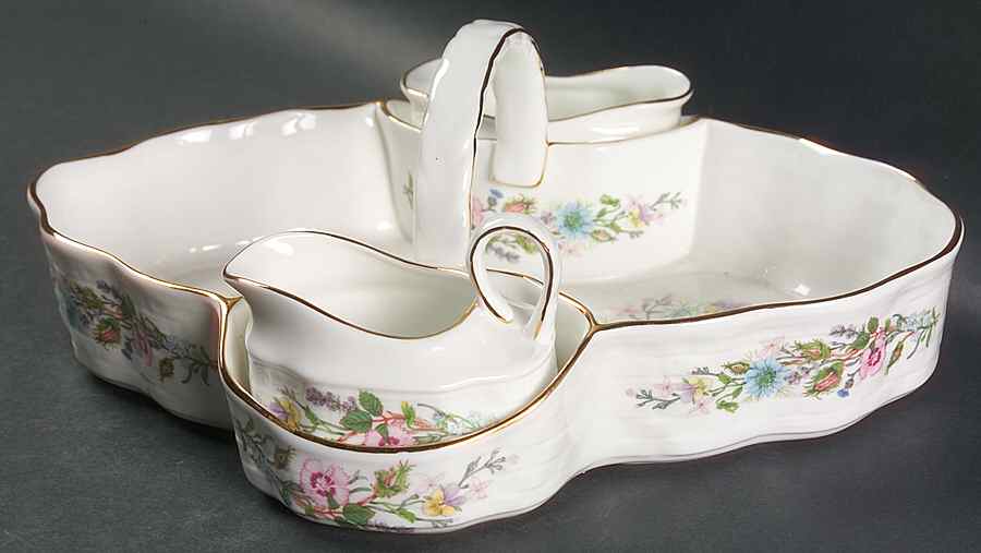 Wild Tudor Strawberry Basket W/Creamer & Open Sugar by John  Aynsley & Sons-1
