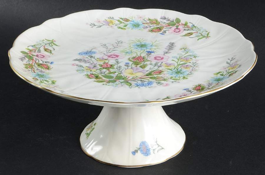 Wild Tudor 10" Diameter Pedestal Cake Stand by John  Aynsley & Sons-1
