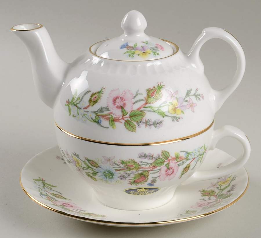 Wild Tudor Individual Teapot & Lid with Cup & Saucer by John  Aynsley & Sons-1