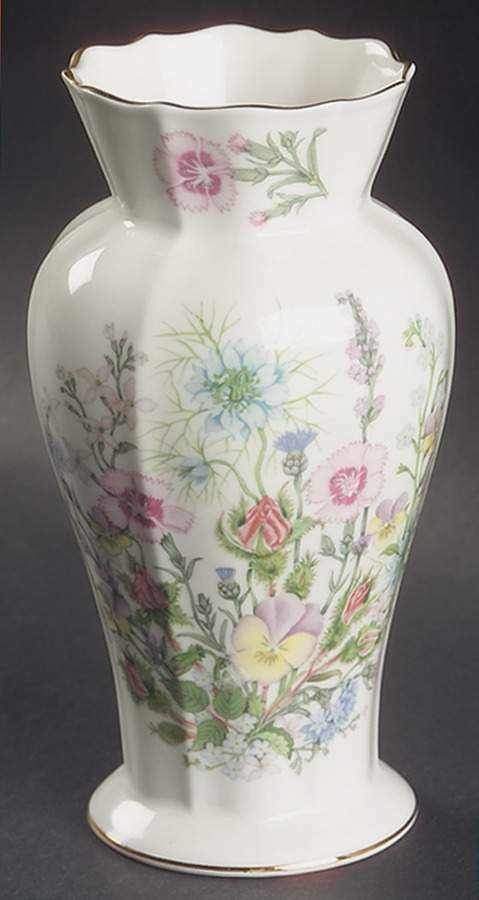 Wild Tudor 6" Edwardian Vase by John  Aynsley & Sons-1