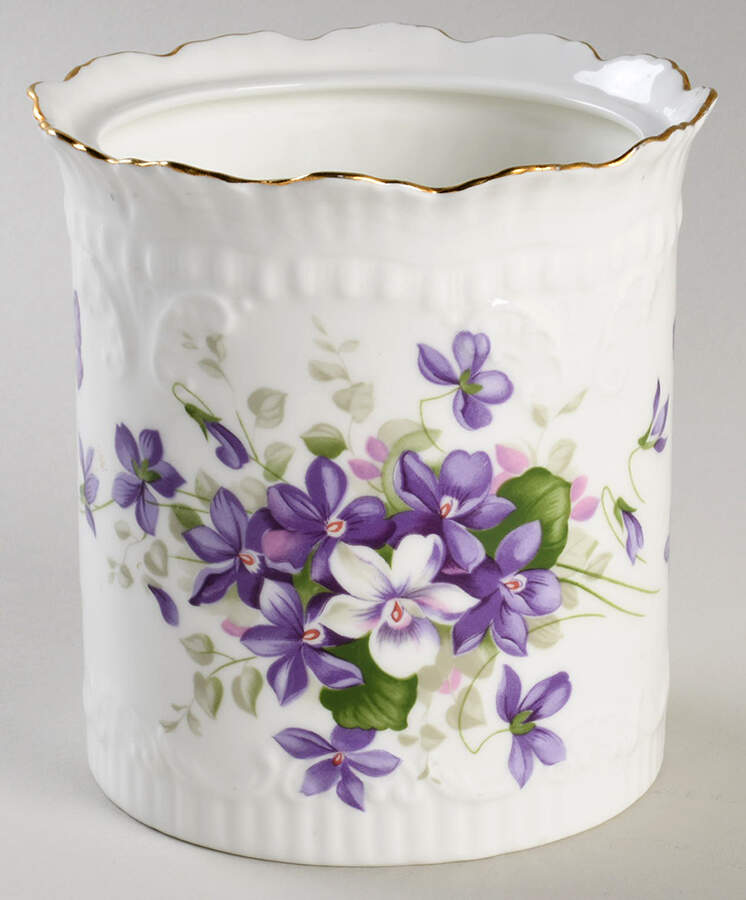 Wild Violets Biscuit Barrel No Lid by John  Aynsley & Sons-1