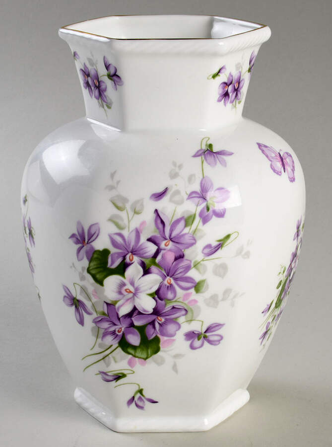 Wild Violets 7" Chelford Vase by John  Aynsley & Sons-1